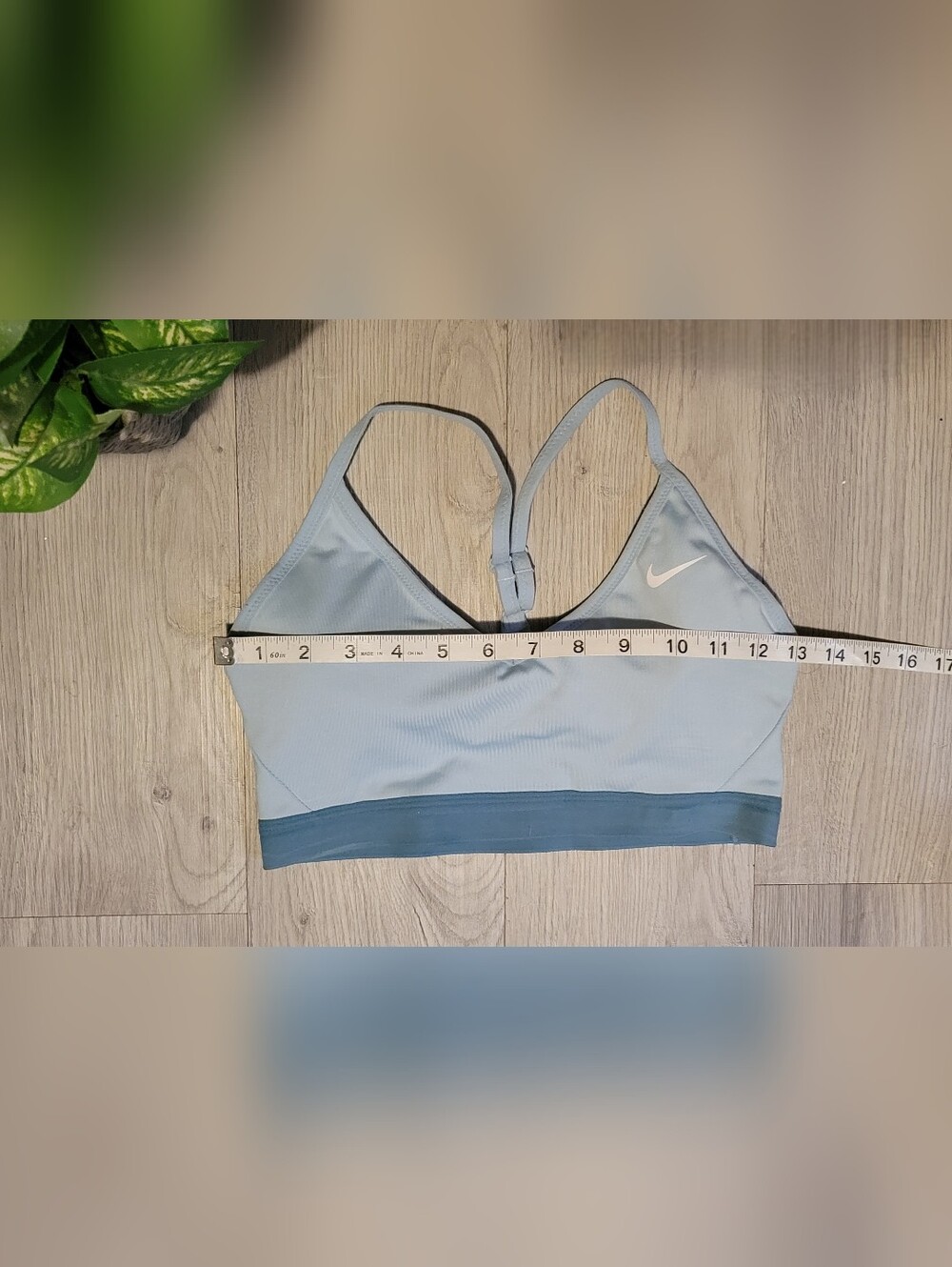 Nike Dri-Fit Indy Light Support Padded Sports Bra Light Blue & Dark Teal, Medium - Picture 3 of 15
